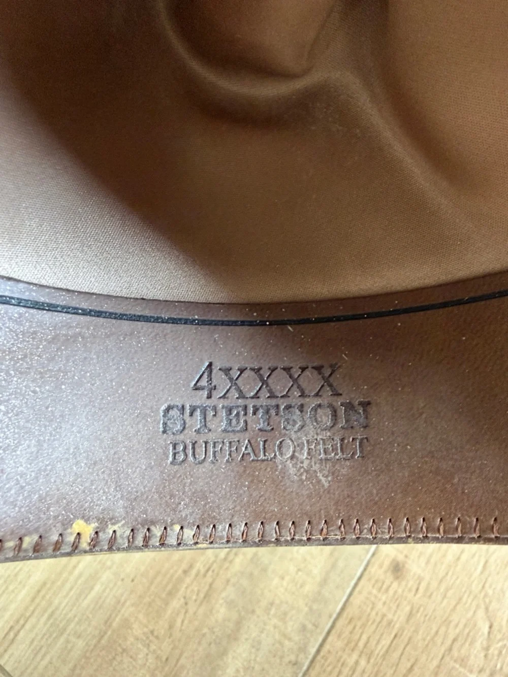 Stetson Brown Distressed Fedora with Feather Trim
